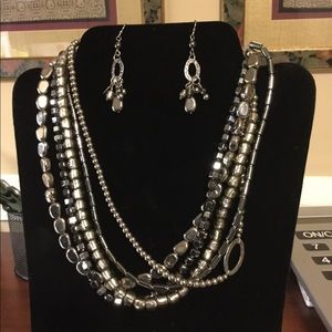 Silpada Hailstone Earrings and matching Necklace